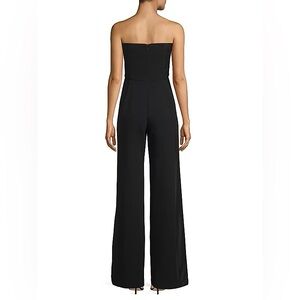 Black Halo Strapless Black Wide-Leg Jumpsuit